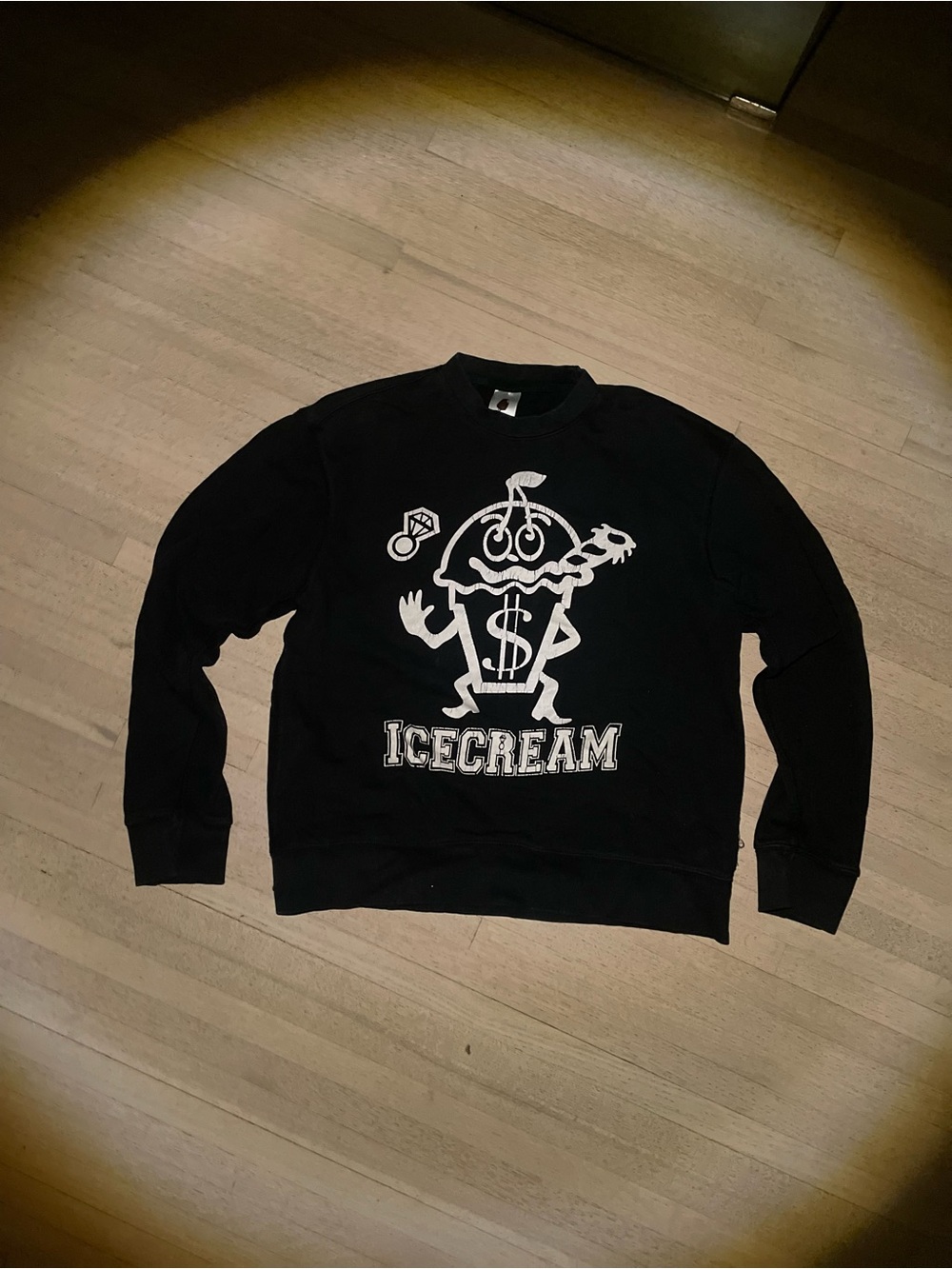 Billionaire Boys Club Black Crewneck with White Icecream Graphic